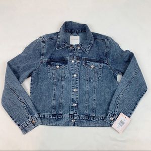 Avec Les Filles long sleeve denim jean jacket blue